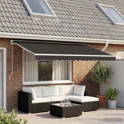 Tissu de remplacement pour auvent, polyester, anthracite, 450 &times; 350 cm