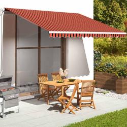 Tissu de remplacement pour auvent orange et marron, pour la terrasse, 450 &times; 350 cm