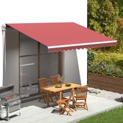 Tissu de remplacement pour auvent en polyester bordeaux rouge, pour la terrasse, 450 &times; 300 cm