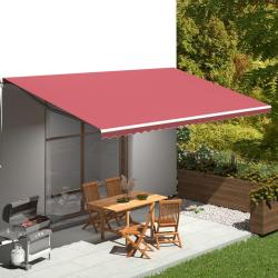 Tissu de remplacement pour auvent bordeaux rouge 6x3,5 m polyester