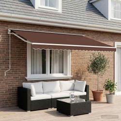 Tissu de remplacement pour auvent, en polyester, marron, 600 &times; 350 cm