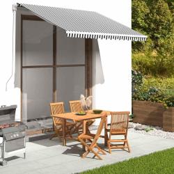 Tissu de remplacement pour auvent, polyester, anthracite et blanc, 300 &times; 250 cm