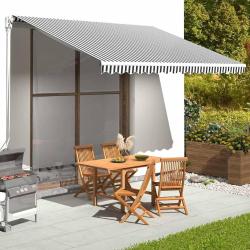 Tissu de remplacement pour auvent, polyester, anthracite et blanc, 400 &times; 300 cm