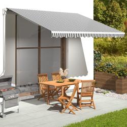 Tissu de remplacement pour auvent Anthracite et blanc 4x3,5 m