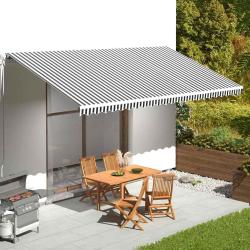 Tissu de remplacement pour auvent en polyester anthracite et blanc, pour la terrasse, 600 &times; 300 cm