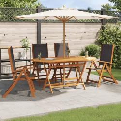 Chaises de pliantes lot de 4 acacia massif et textil&egrave;ne