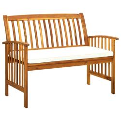 Banc de avec coussin 119 cm Bois solide d'acacia