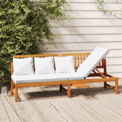Lit de jour avec coussin cr&egrave;me 200x60x75cm Bois d'acacia solide