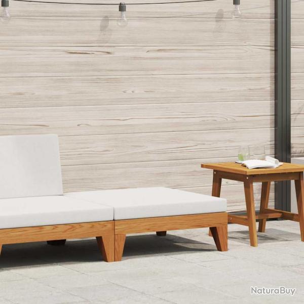 Repose-pied sectionnel avec coussin blanc cr�me Bois d'acacia