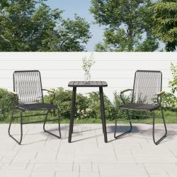 Chaises de lot de 2 noir 58x59x85,5 cm Rotin PVC