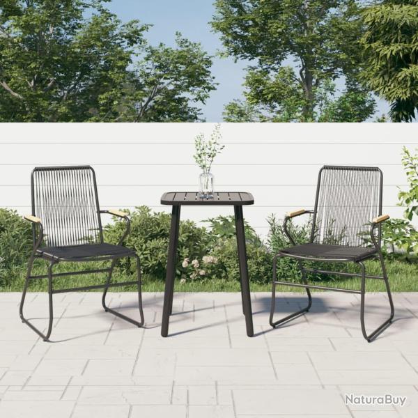 Chaises de lot de 2 noir 58x59x85,5 cm Rotin PVC