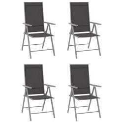 Chaises de pliables lot de 4 Textil&egrave;ne Noir