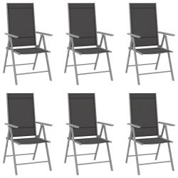 Chaises de pliables lot de 6 Textil&egrave;ne Noir
