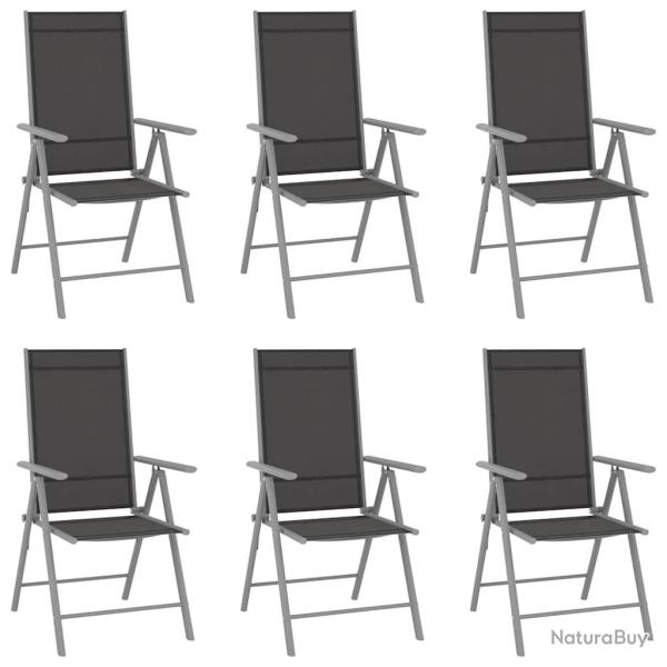 Chaises de pliables lot de 6 Textil�ne Noir