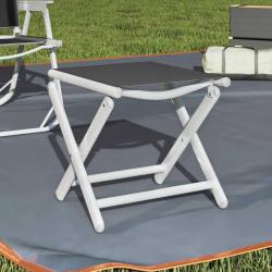 Repose-pied pliable noir et argent&eacute; textil&egrave;ne et aluminium