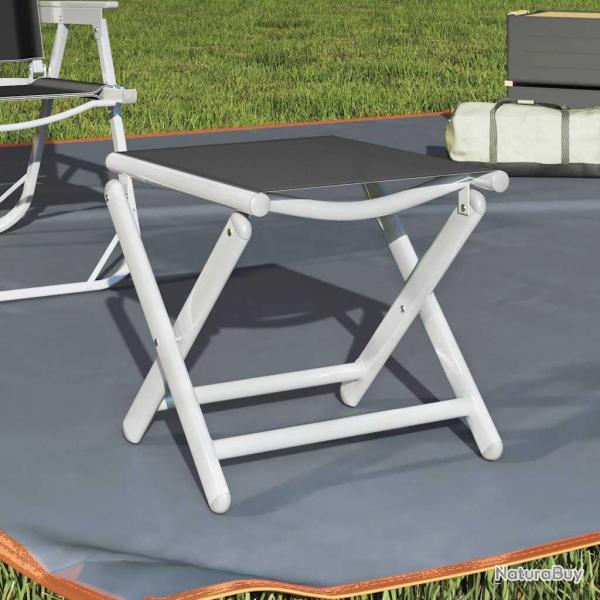 Repose-pied pliable noir et argent� textil�ne et aluminium