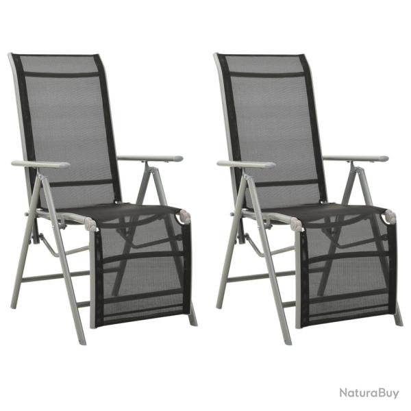 Chaises de lot de 2 Textil�ne et aluminium Argent�