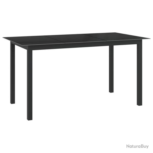 Table de Noir 150x90x74 cm Aluminium et verre