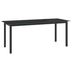 Table de Noir 190x90x74 cm Aluminium et verre