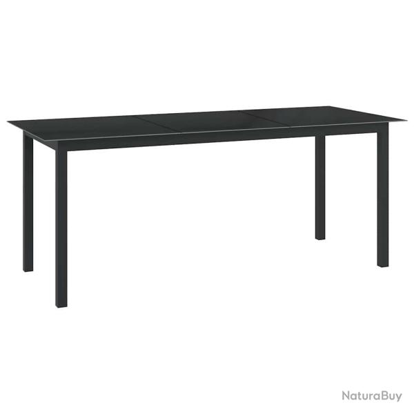 Table de Noir 190x90x74 cm Aluminium et verre