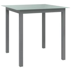 Table de Gris clair 80x80x74 cm Aluminium et verre