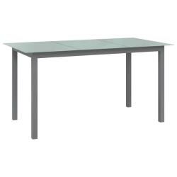 Table de Gris clair 150x90x74 cm Aluminium et verre