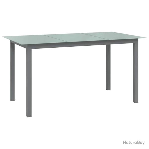 Table de Gris clair 150x90x74 cm Aluminium et verre