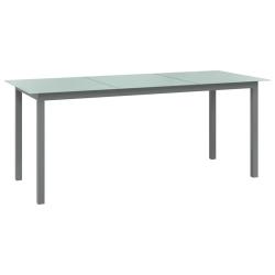 Table de Gris clair 190x90x74 cm Aluminium et verre