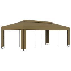 Tonnelle avec double toit 3x6 m Taupe 180 g/m&sup2;