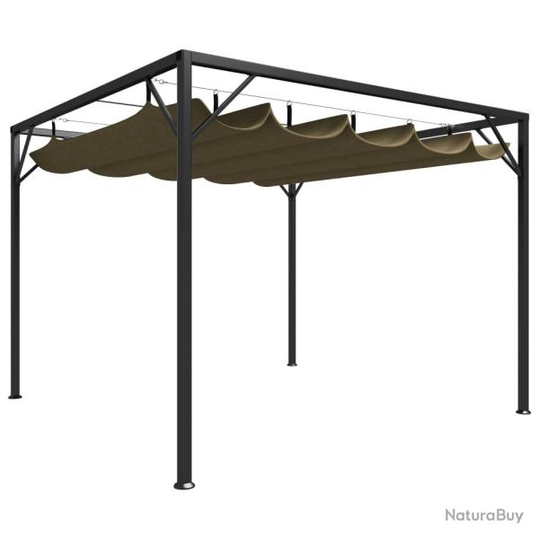 Chapiteau de avec auvent r�tractable 3x3m Taupe 180 g/m�