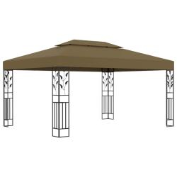 Tonnelle avec double toit 3x4 m Taupe 180 g/m&sup2;