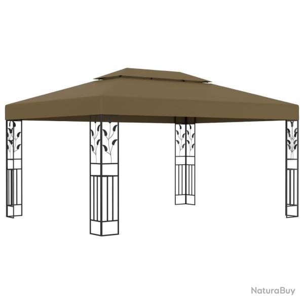 Tonnelle avec double toit 3x4 m Taupe 180 g/m�