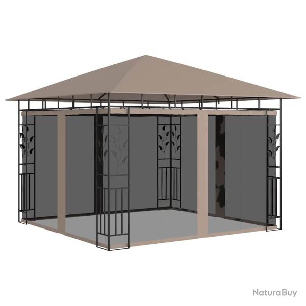 Belv�d�re avec moustiquaire 3x3x2,73 m Taupe 180 g/m�