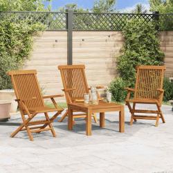 Chaises de lot de 3 Bois de teck massif