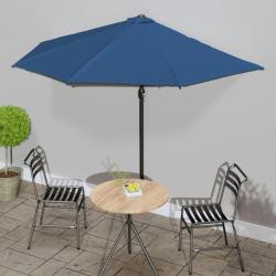 Parasol de balcon avec m&acirc;t en aluminium Bleu 300x155x223cm Demi
