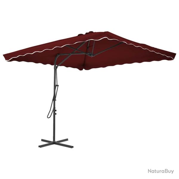 Parasol de et m�t en acier rouge bordeaux 250x250x230 cm