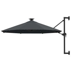Parasol mural de avec LED 300 cm anthracite