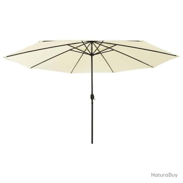 Parasol de avec lumi�res LED et m�t en m�tal 400cm sable
