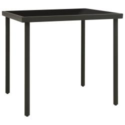 Table &agrave; d&icirc;ner d'ext&eacute;rieur Anthracite 80x80x72 cm Verre et acier