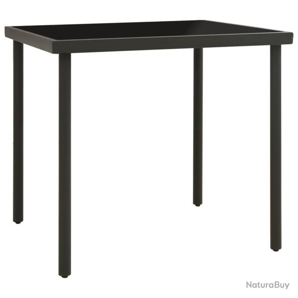 Table � d�ner d'ext�rieur Anthracite 80x80x72 cm Verre et acier