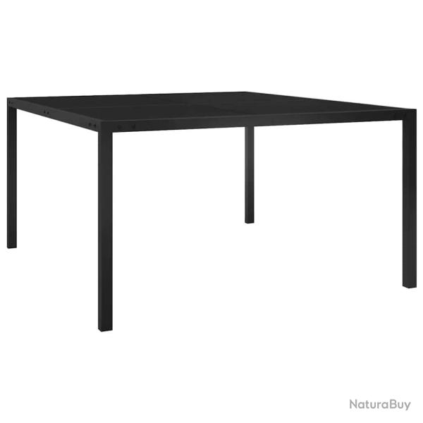 Table de 130x130x72 cm Noir Acier et verre