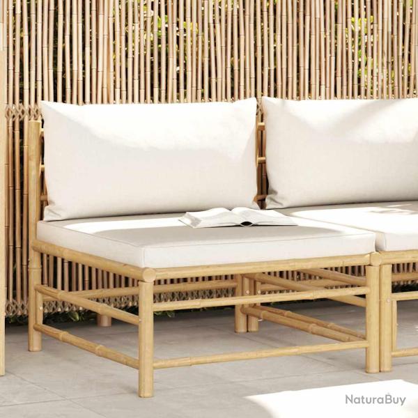 Canap� central de avec coussins blanc cr�me Bambou