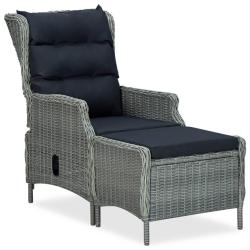 Chaise inclinable de tabouret R&eacute;sine tress&eacute;e Gris clair