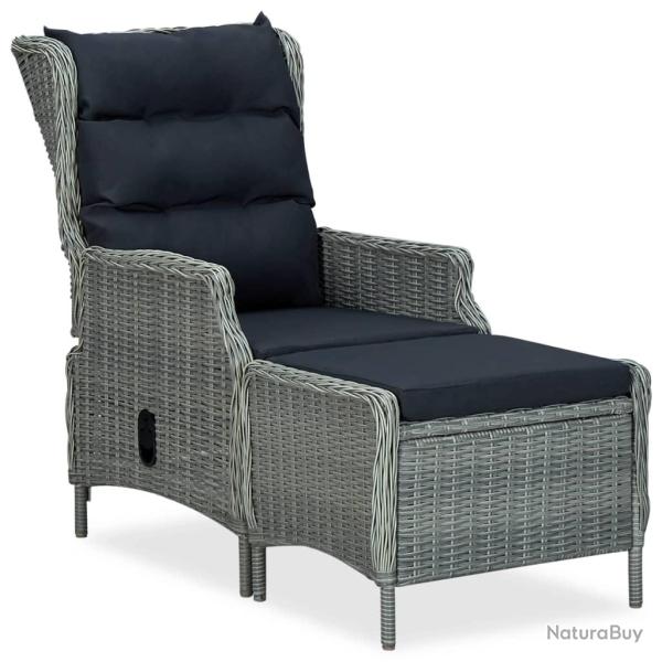 Chaise inclinable de tabouret R�sine tress�e Gris clair