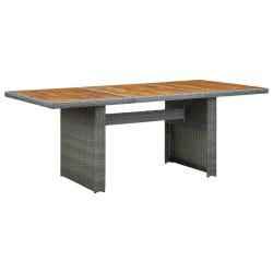 Table de Gris clair R&eacute;sine tress&eacute;e et bois d'acacia