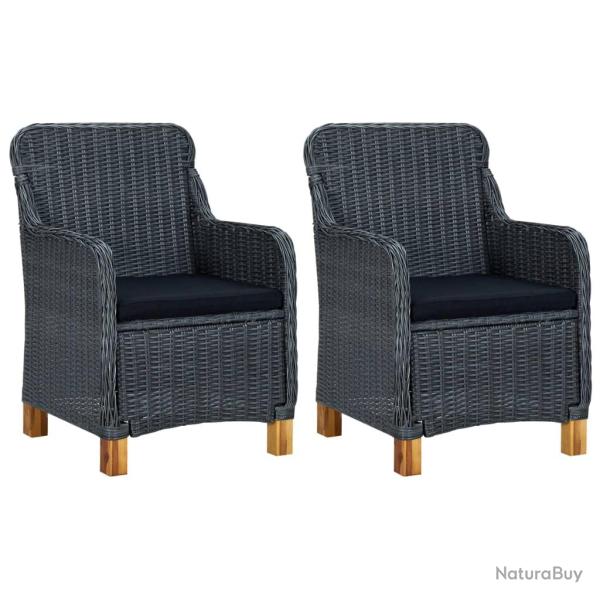 Chaises de avec coussins lot de 2 R�sine tress�e