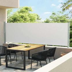 Auvent lat&eacute;ral r&eacute;tractable pour patio, cr&egrave;me, 140 &times; 600 cm