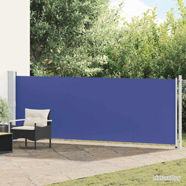 Auvent lat�ral r�tractable de patio 140x600 cm bleu