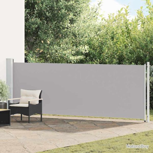 Auvent lat�ral r�tractable de patio 140x600 cm Gris