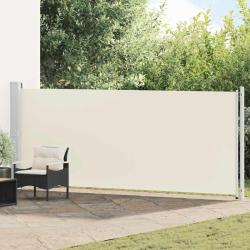 Auvent lat&eacute;ral r&eacute;tractable de patio 600x160 cm cr&egrave;me